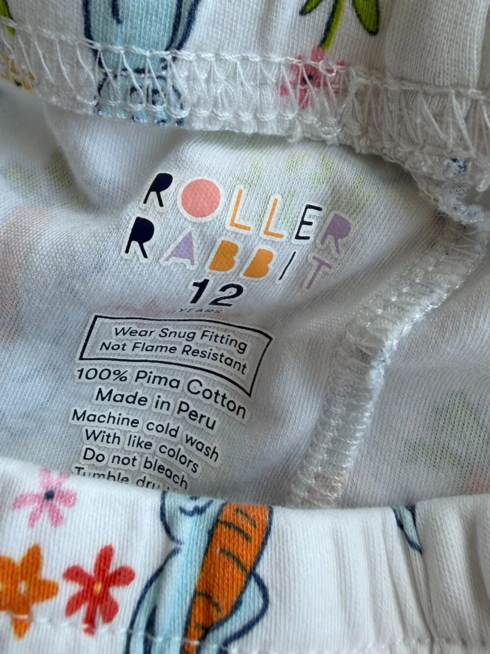 Girls Roller Rabbit Long Sleeve Rabbit Print Pajama Set